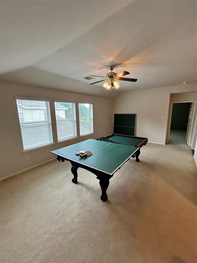 10606 Maidstone Manor Ct, Spring, TX 77379 - game room featuring light colored carpet and ceiling fan