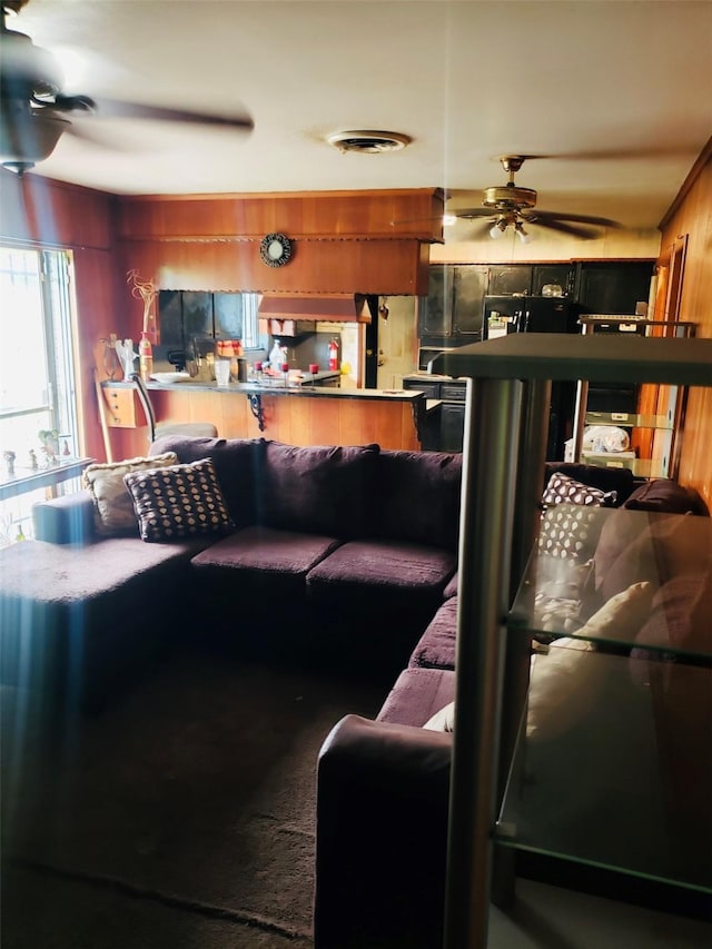 9411 Lomax St, Houston, TX 77093 - living area featuring a ceiling fan