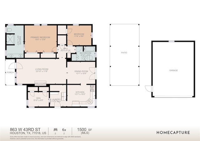 863 W 43rd St, Houston, TX 77018 - property floor plan