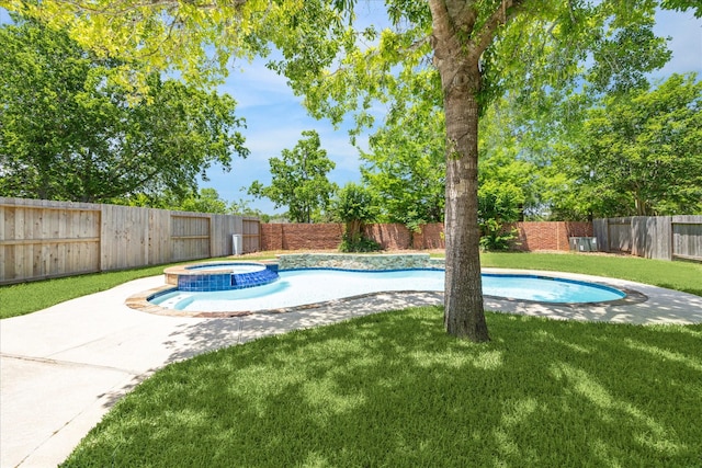 3119 Five Oaks Dr, Missouri City, TX 77459 - view of pool featuring a pool with connected hot tub and a patio area