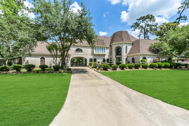 3230 Ivy Falls Dr, Houston, TX 77068 - french country inspired facade featuring concrete driveway and a front yard