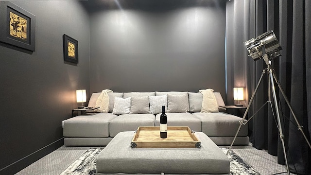 1918 Hoskins Dr, Houston, TX 77080 - carpeted home theater room with baseboards