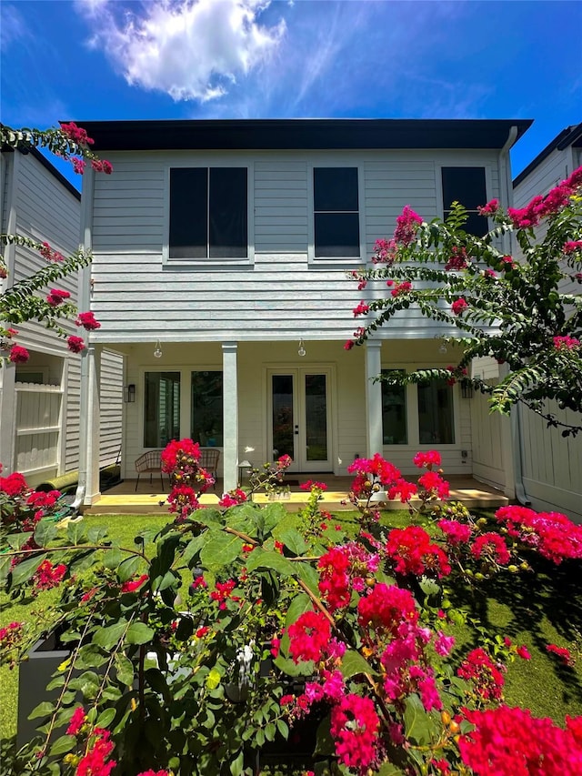 1918 Hoskins Dr, Houston, TX 77080 - back of property featuring french doors and covered porch