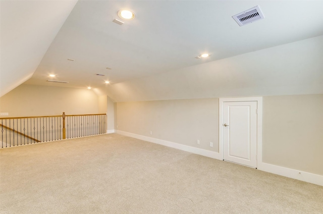 1814 Napa Creek Ln, Houston, TX 77009 - bonus room featuring carpet flooring, vaulted ceiling, baseboards, and recessed lighting
