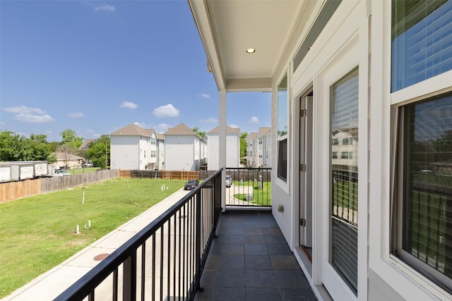 balcony with a residential view