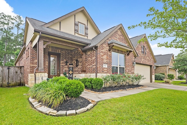 514 Pearl View Ln, Pinehurst, TX 77362 - view of front of property with brick siding, concrete driveway, a shingled roof, and stucco siding