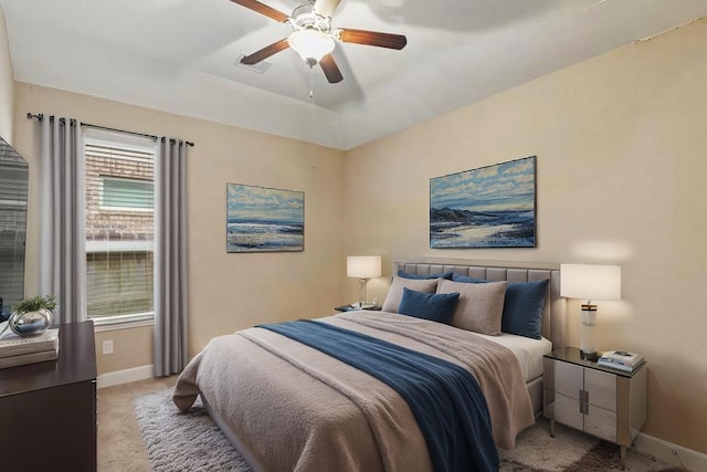 514 Pearl View Ln, Pinehurst, TX 77362 - carpeted bedroom featuring baseboards and a ceiling fan