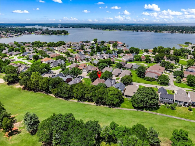 170 April Cv, Montgomery, TX 77356 - aerial perspective of suburban area featuring a large body of water