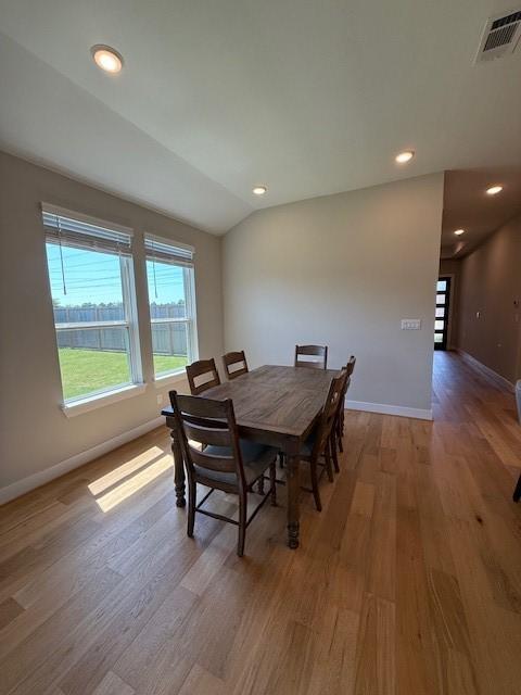 18714 Sweetwater Springs Dr, Cypress, TX 77433 - dining area with wood finished floors, baseboards, and recessed lighting