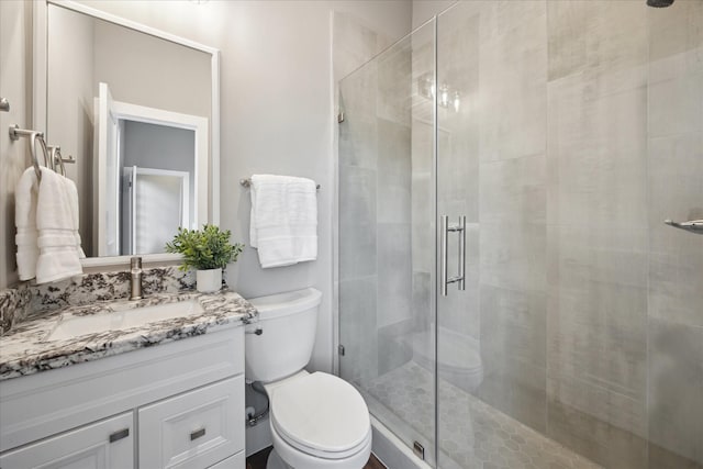 3104 Eunice St, Houston, TX 77009 - full bath featuring toilet, a shower stall, and vanity