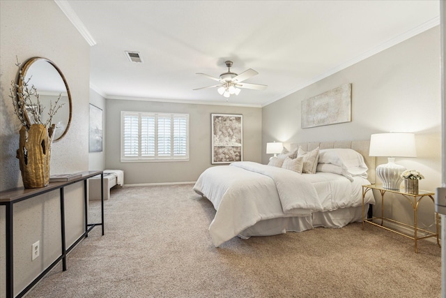 12709 Huntingwick Dr Unit 167, Houston, TX 77024 - bedroom featuring ornamental molding, carpet flooring, ceiling fan, and baseboards