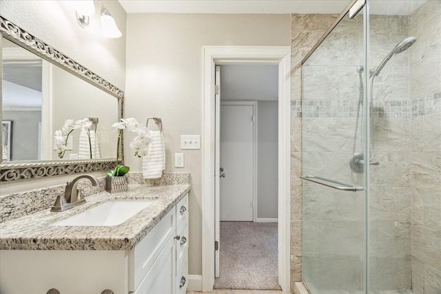 12709 Huntingwick Dr Unit 167, Houston, TX 77024 - bathroom featuring a shower stall and vanity