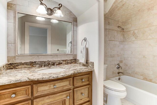 256 S Post Oak Ln, Houston, TX 77056 - bathroom with vanity, toilet, and shower / tub combination