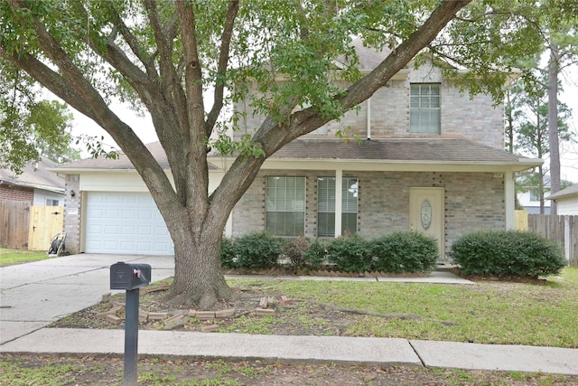 23902 Spring Way Dr, Spring, TX 77373 - view of front of property featuring an attached garage, fence, driveway, and brick siding