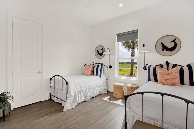 428 Bay Club Dr, Seadrift, TX 77983 - bedroom featuring wood finished floors and recessed lighting