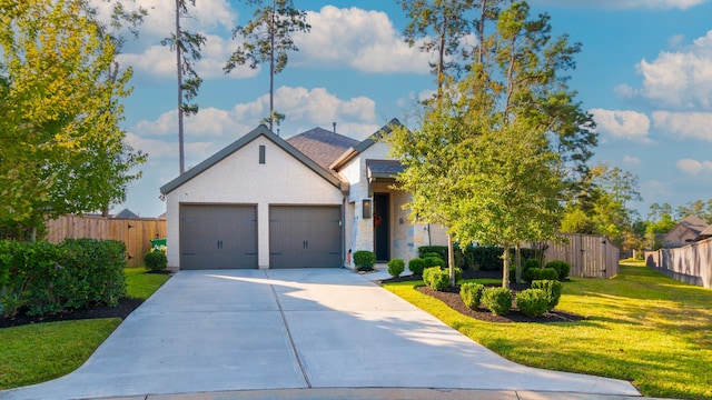 view of front of house with concrete driveway and an attached garage