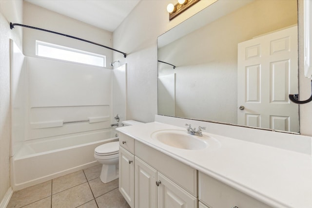 15127 Woodford Hollow Ln, Cypress, TX 77429 - full bathroom featuring toilet, tile patterned floors,  shower combination, and vanity