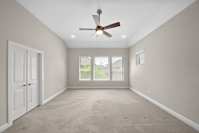 1404 Arkley Way, Houston, TX 77055 - unfurnished bedroom with light colored carpet, baseboards, and ceiling fan