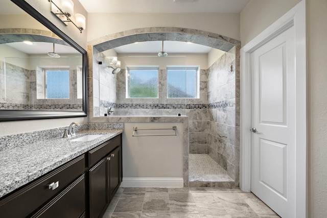 1404 Arkley Way, Houston, TX 77055 - bathroom with a walk in shower and vanity
