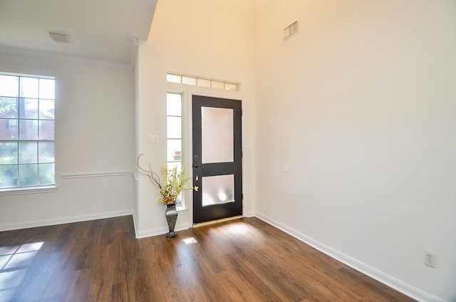 18106 Rileybrook Cir, Houston, TX 77094 - foyer entrance with ornamental molding, baseboards, and wood finished floors