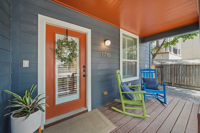 1710 Spring St, Houston, TX 77007 - doorway to property with a porch and fence