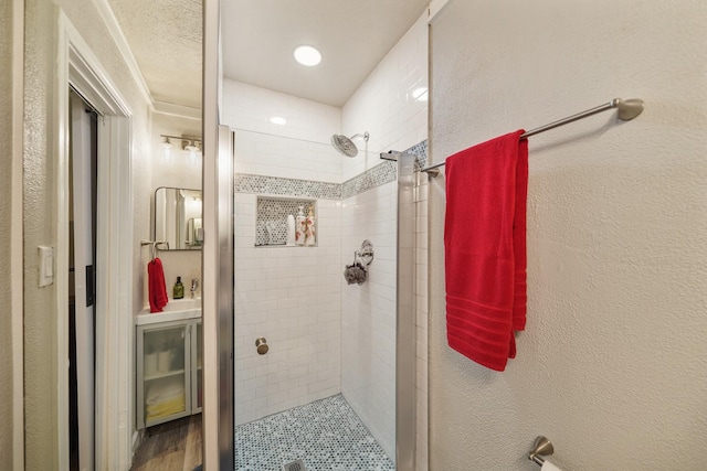 1710 Spring St, Houston, TX 77007 - bathroom with a stall shower and recessed lighting