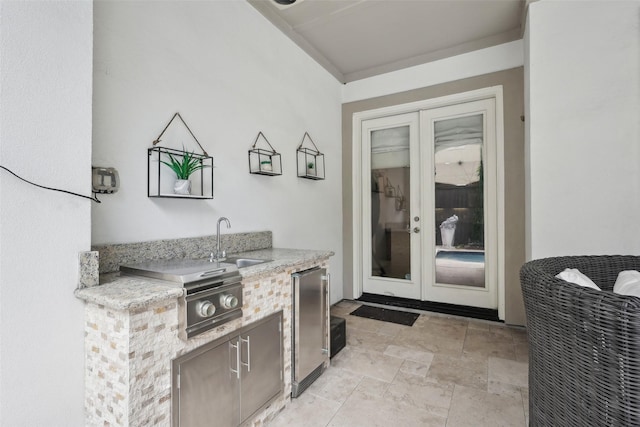 3109 Mcculloch Cir, Houston, TX 77056 - view of patio / terrace featuring french doors, a sink, area for grilling, and grilling area