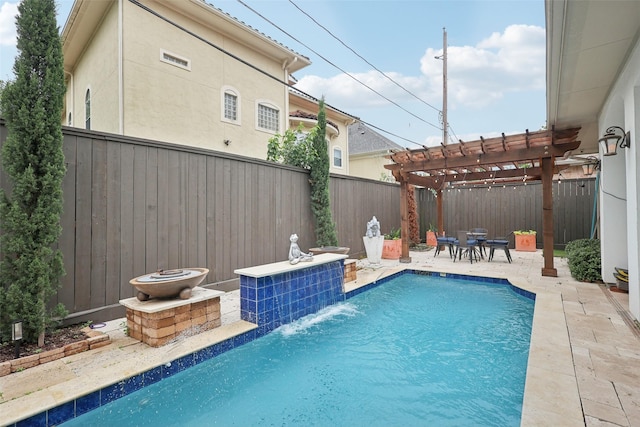 3109 Mcculloch Cir, Houston, TX 77056 - view of pool with a pergola, a fenced backyard, a patio area, and outdoor dining space