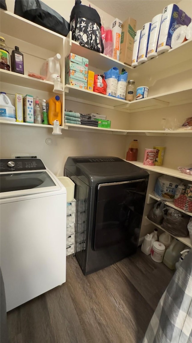 6514 Evening Rose Ln, Katy, TX 77449 - laundry room with separate washer and dryer and wood finished floors