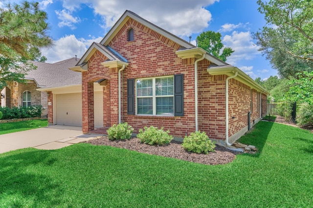 view of front of property with brick siding, concrete driveway, and an attached garage