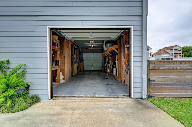 view of garage
