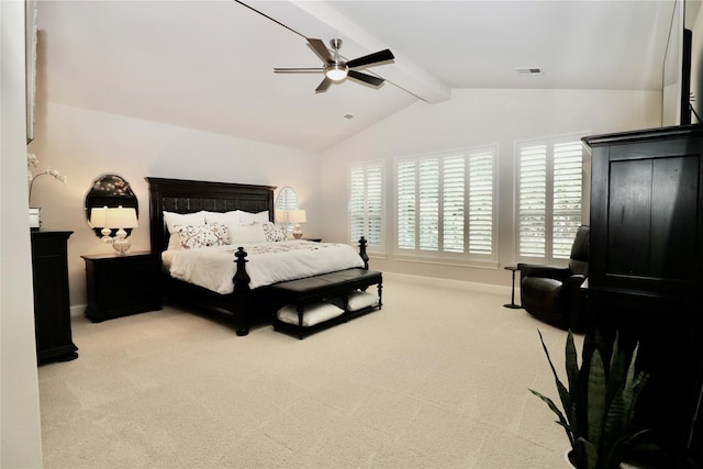 carpeted bedroom with baseboards and a ceiling fan