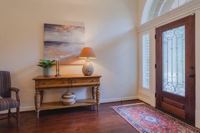 34 S Taylor Point Dr, The Woodlands, TX 77382 - foyer entrance with plenty of natural light, baseboards, and wood finished floors
