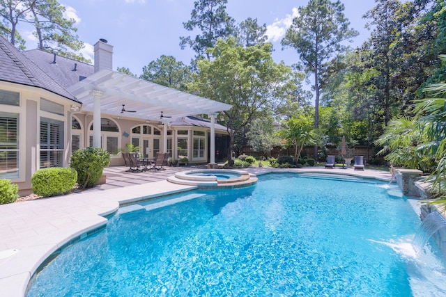 34 S Taylor Point Dr, The Woodlands, TX 77382 - view of swimming pool with a patio and a pool with connected hot tub