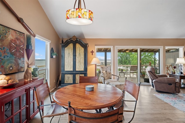 79 Lakeview Vlg, Conroe, TX 77356 - dining space with lofted ceiling, healthy amount of natural light, and wood finished floors