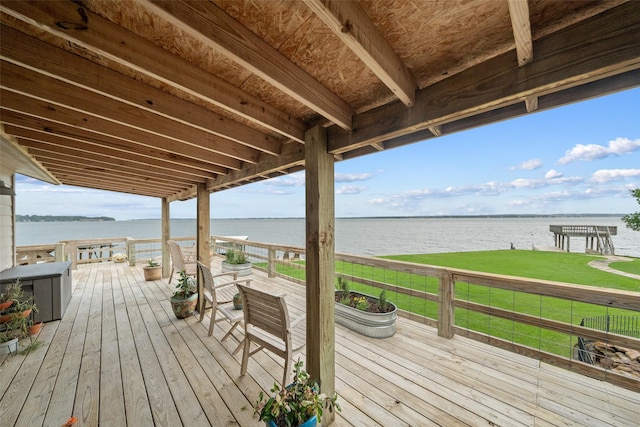 79 Lakeview Vlg, Conroe, TX 77356 - deck with a water view and a yard