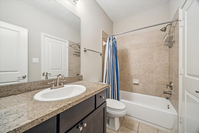 4209 Feagan St, Houston, TX 77007 - full bath with tile patterned floors, shower / bath combination with curtain, toilet, and vanity
