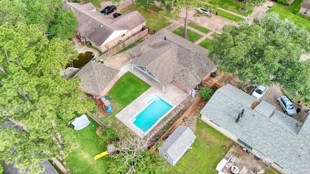 12318 Amado Dr, Houston, TX 77065 - drone / aerial view of a pool