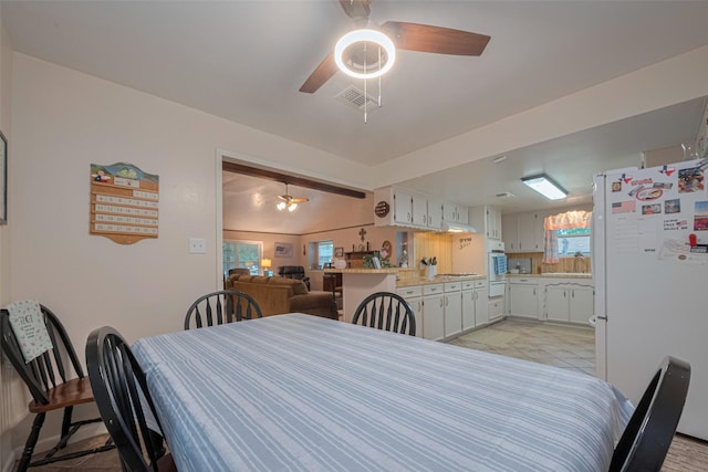 1745 15th St, Hempstead, TX 77445 - dining area with ceiling fan and light tile patterned floors