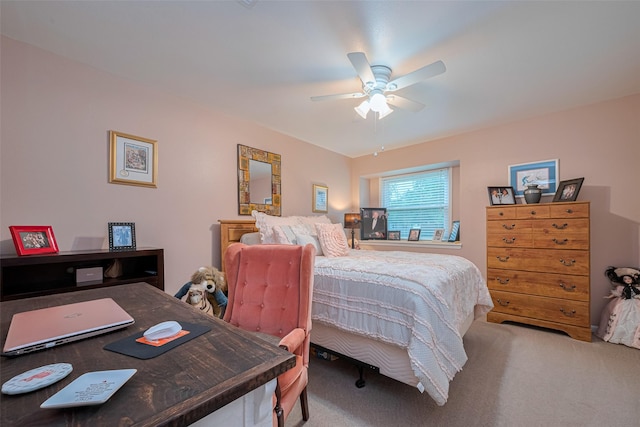 1745 15th St, Hempstead, TX 77445 - bedroom with carpet, ceiling fan, and an office area