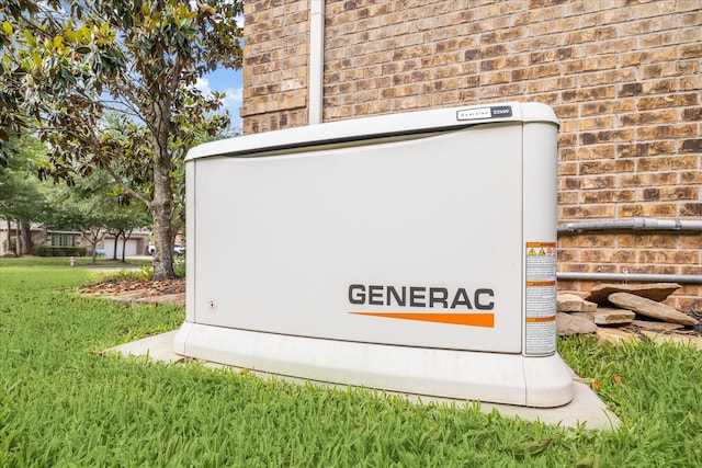exterior view of a power unit and brick siding