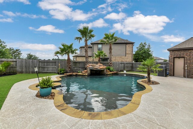 17306 Legend Brook Ct, Tomball, TX 77375 - view of pool with a fenced backyard and a patio