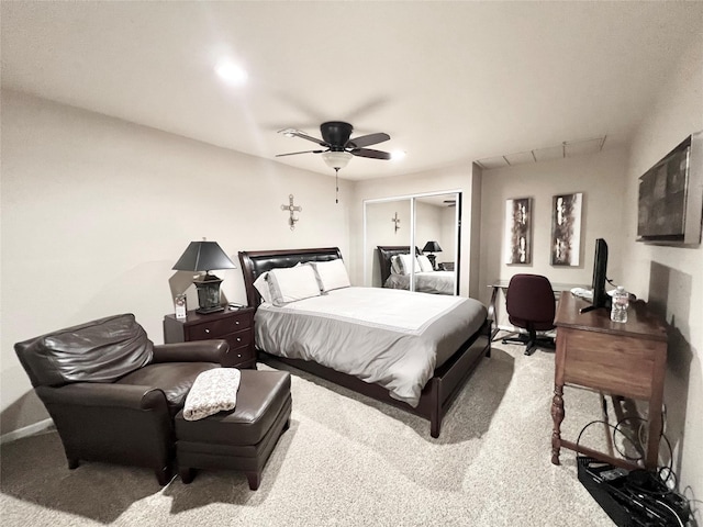 2016 Main St Unit Ph3, Houston, TX 77002 - bedroom featuring carpet flooring, a ceiling fan, and recessed lighting