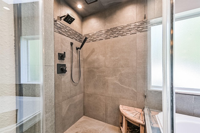 4734 Baywood Dr, Pasadena, TX 77505 - full bathroom featuring a tile shower and a bath