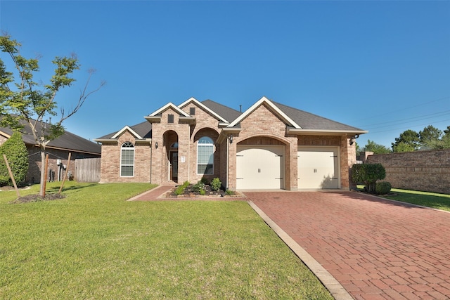 15623 Lavender Bay Ln, Cypress, TX 77429 - view of front facade featuring decorative driveway, an attached garage, and brick siding