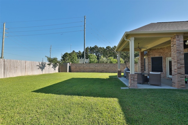 15623 Lavender Bay Ln, Cypress, TX 77429 - view of yard with ceiling fan and a patio area