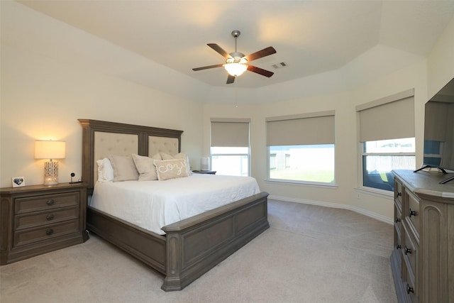 15623 Lavender Bay Ln, Cypress, TX 77429 - bedroom featuring light colored carpet, baseboards, and ceiling fan