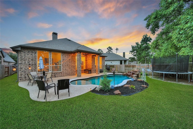 16711 Ramsay Cascades Dr, Humble, TX 77346 - view of swimming pool featuring a trampoline and a patio area