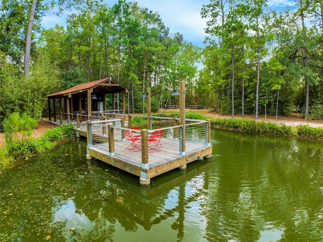 16711 Ramsay Cascades Dr, Humble, TX 77346 - dock area with a gazebo and a deck with water view
