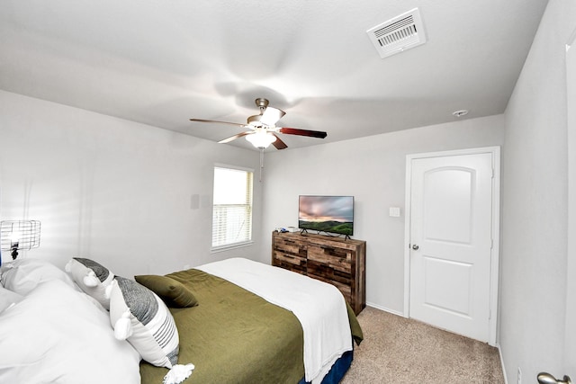 4827 San Gregorio Ln, Katy, TX 77493 - bedroom featuring light colored carpet and a ceiling fan
